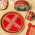 Nayantara Red Gota Karwa Chauth Thali Set