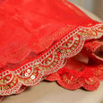 Red Lace Karwa Chauth Thali Set with Cover
