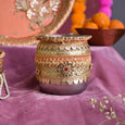 Flora Peach Karwa Chauth Thali Set