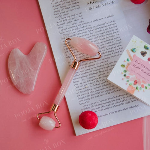 Rose Quartz Roller & Gua Sha Facial Combo