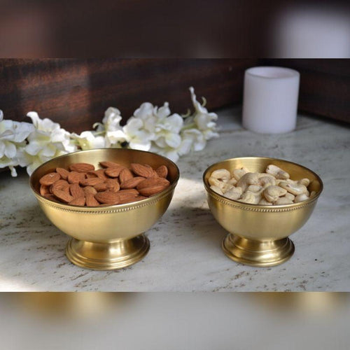 Brass Coated Dry-fruit Bowl Set of 2