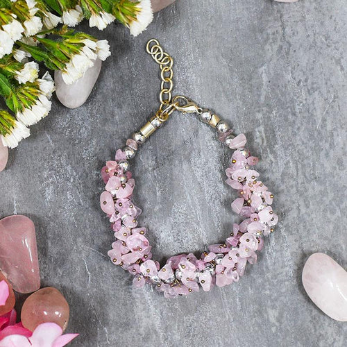 Rose Quartz Crystal Healing Bracelet For Self Esteem & Self Love