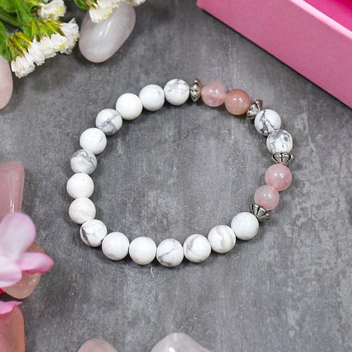 Rose & Howlite Bracelet⎮Stone for Love, Peace & Relationship