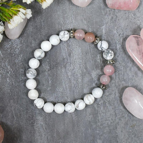 Rose & Howlite Bracelet⎮Stone for Love, Peace & Relationship