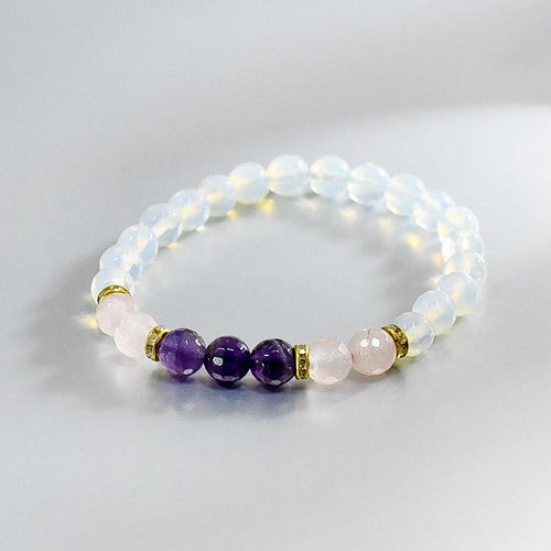 Opalite, Amethyst & Rose Quartz Bracelet