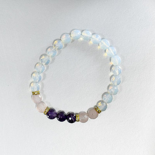 Opalite, Amethyst & Rose Quartz Bracelet