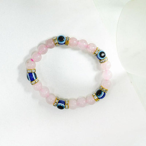 Rose Quartz & Evil Eye Healing Bracelet