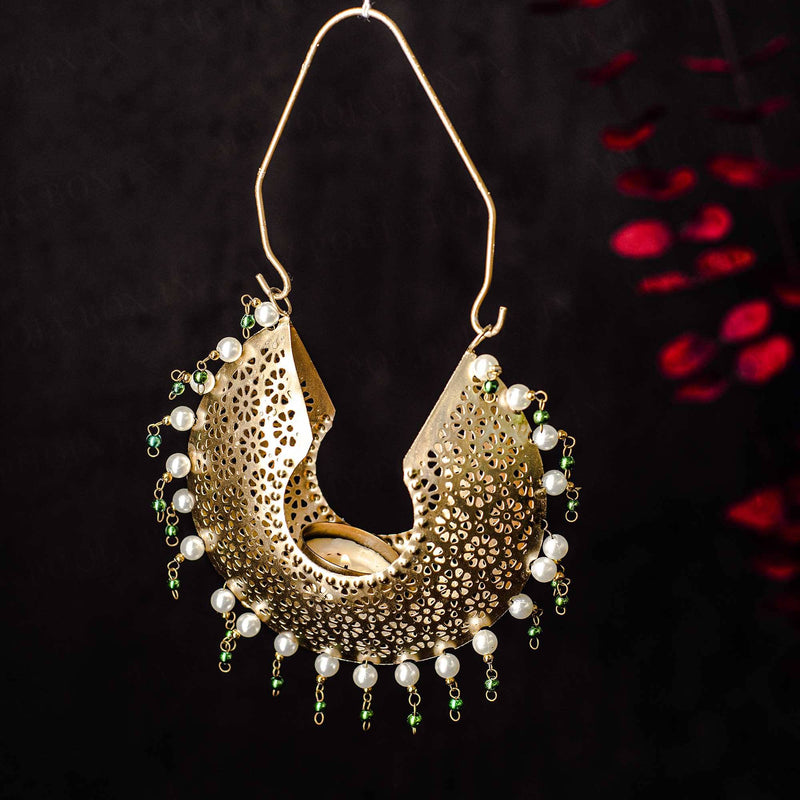 Traditional Chandbali Hanging Tlight Holder Small