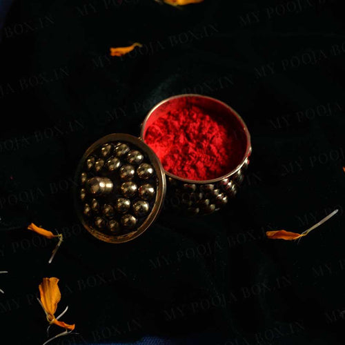 Traditional Brass Sindoor Container