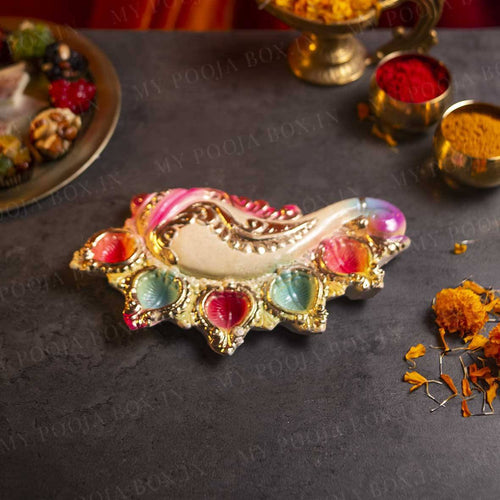 9" Eco Friendly Shankh Panch Jyot Diya