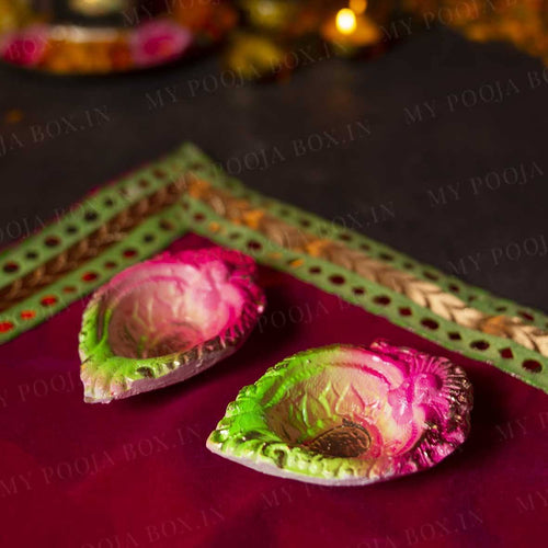 4" Eco Friendly Sparkling Diya (Set of 2)