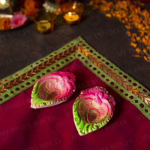 4" Eco Friendly Sparkling Diya (Set of 2)