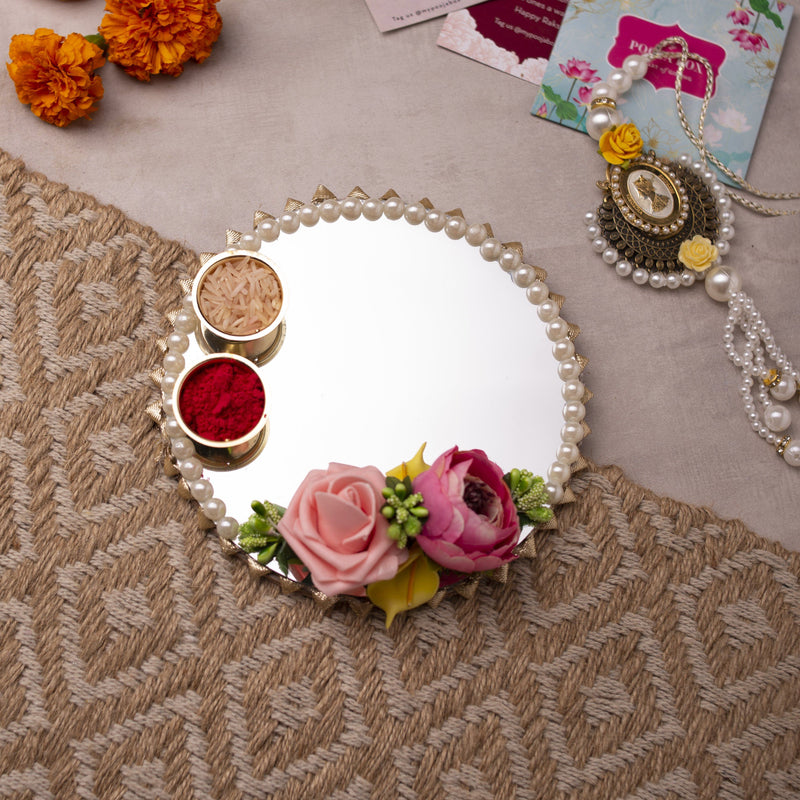 Rosy Blush Roli Akshat Platter
