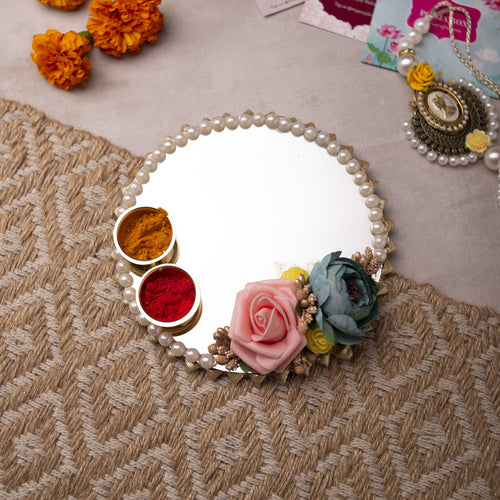 Rosy Blush Roli Akshat Platter