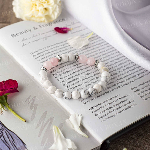 Rose & Howlite Bracelet⎮Stone for Love, Peace & Relationship