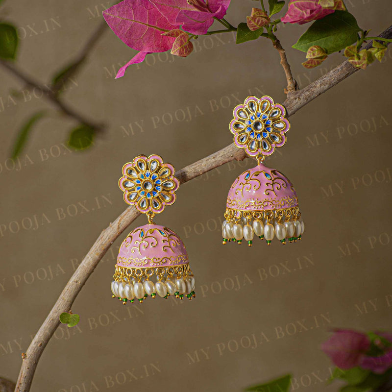 Enamelled Meenakari Jhumkis