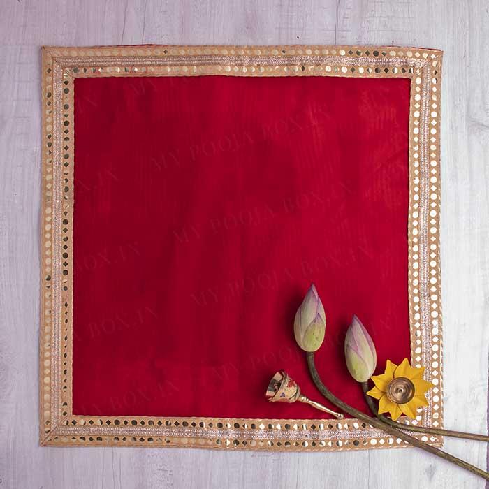 24x24 INCH Designer Velvet Fabric Pooja Aasan