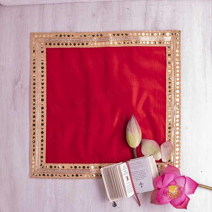 18x18 INCH Designer Velvet Pooja Aasan