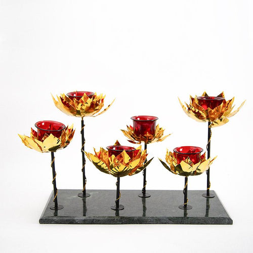Decorative Lotus Candle Holder Set