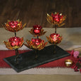Decorative Lotus Candle Holder Set