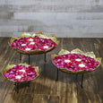 Golden Leafy Urli Stand (Set of 3)