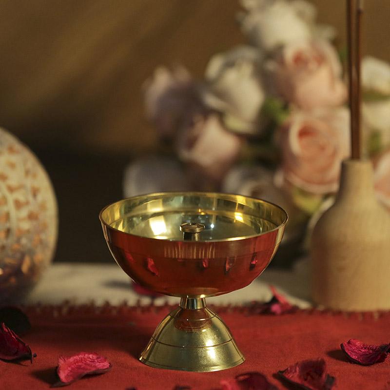 Devotional Antique Brass Diya