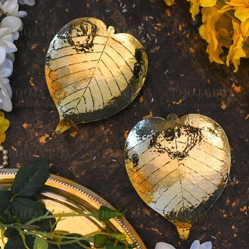 Antique Brass Prayer Leaf (Set Of 2)