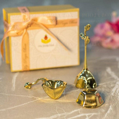 Aurum Floral Pooja Set Of 3 Items