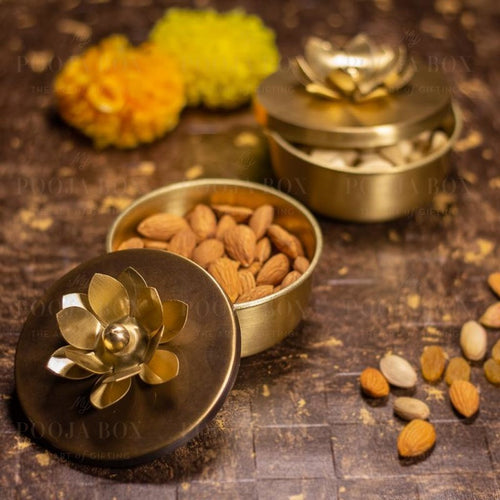 Brass Zahra Nut Case ( Set Of 2 ) Home Decor