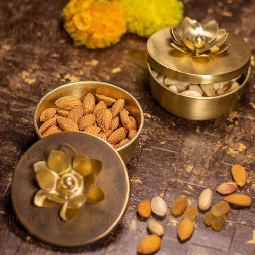 Brass Zahra Nut Case ( Set Of 2 ) Home Decor