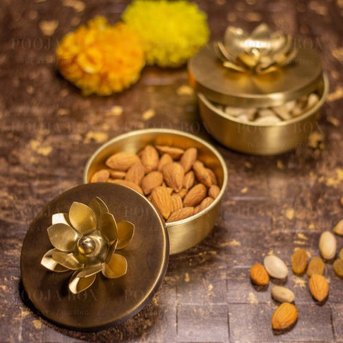 Brass Zahra Nut Case ( Set Of 2 ) Home Decor