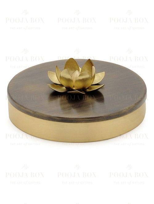 Elite Handcrafted Brass Pooja Lotus Samagridaan Items