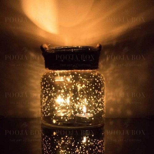 Fairy Dust Glass Jar Candle Holder