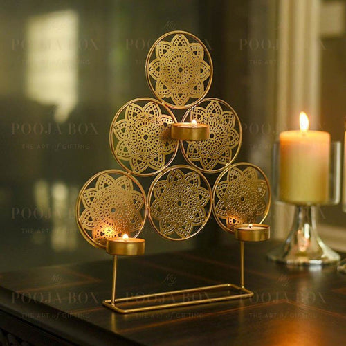 Handcrafted Trikona T-Light Holder Home Decor