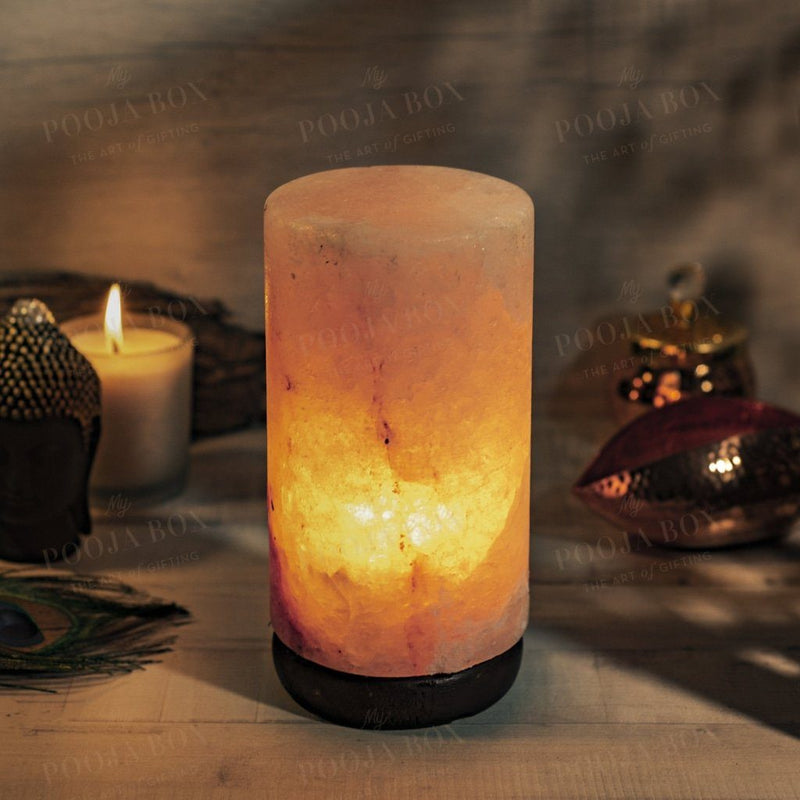 Himalayan Pink Salt Cylindrical Glow Lamp