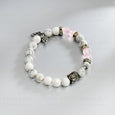 Howlite & Rose Quartz Bracelet With Buddha And Angel Wings