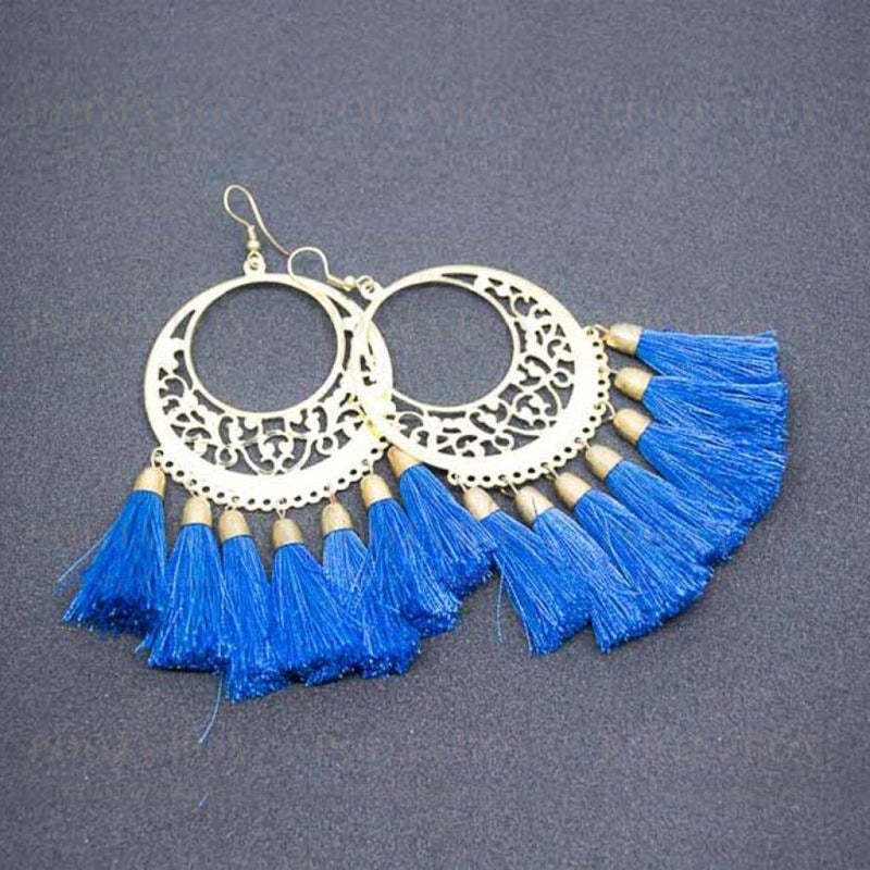 Vivid Tassel Threadwork Earrings