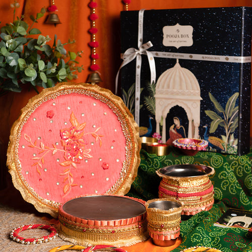 Magnificient Magnolia Flora Karwa Chauth Thali Set