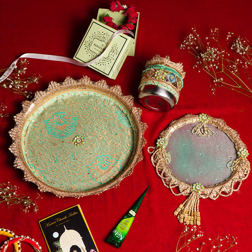 Inayat Green Karwa Chauth Thali Set