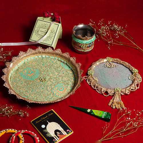 Inayat Green Karwa Chauth Thali Set