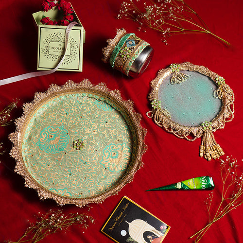 Inayat Green Karwa Chauth Thali Set