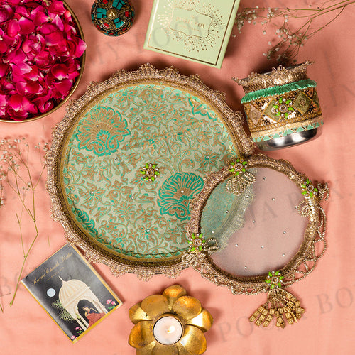 Inayat Green Karwa Chauth Thali Set