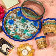 Blissful Blue Flora Karwa Chauth Thali Set