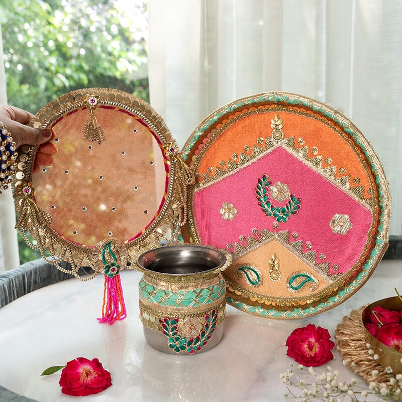 Anokhi Colorful Karwa Chauth Thali Set