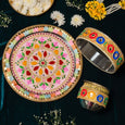 Pastel Colorful Karwa Chauth Thali Set