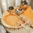 Gold Lace Karwa Chauth Thali Set with Cover