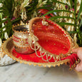 Bridal Red Karwa Chauth Thali Set
