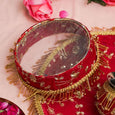 Red Beaded Karwa Chauth Thali Set