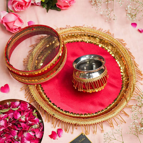 Handcrafted Karwa Chauth Thali Set