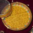 Stunning Yellow Karwa Chauth Thali Set